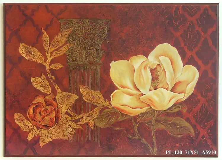 Obraz Kwiaty z antycznym akcentem, kolumna 71x51 cm