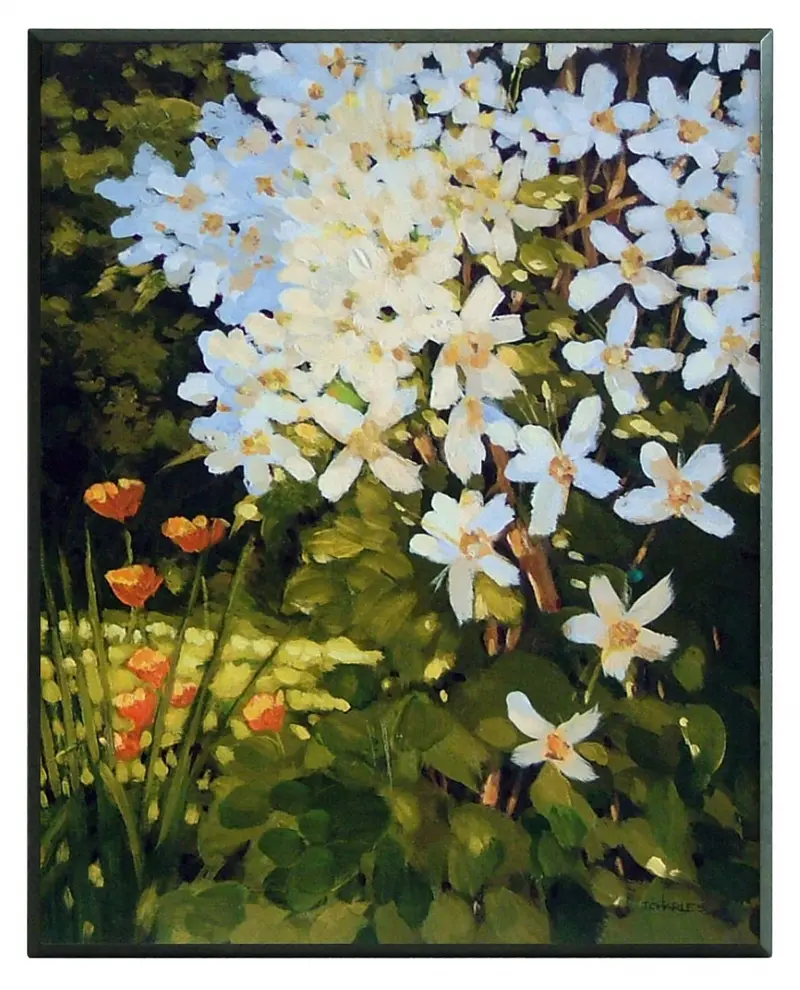 Obraz Kwitnący jaśminowiec na płycie 41x51 cm