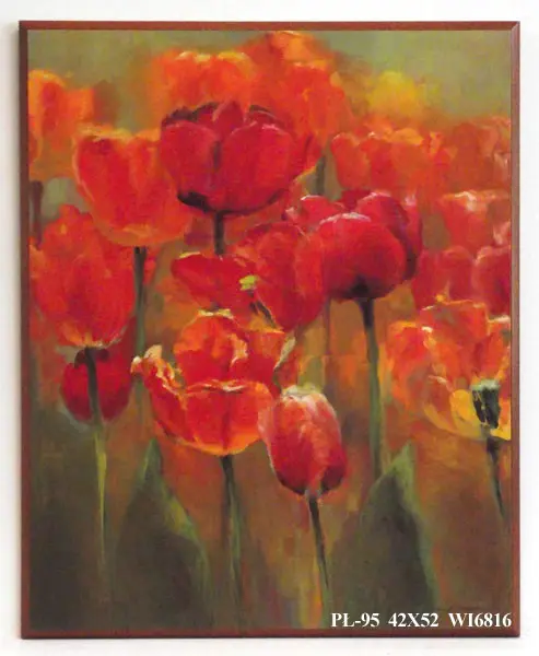 Obraz Łąka czerwonych tulipanów 42x52 cm
