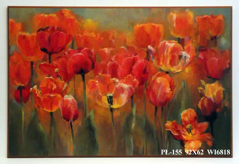 Obraz Łąka czerwonych tulipanów 92x62 cm