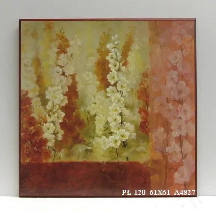 Obraz Łąka kwiatów w bieli i czerwieni 61x61 cm