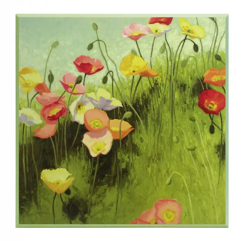 Obraz Łąka z makami na płycie 61x61 cm