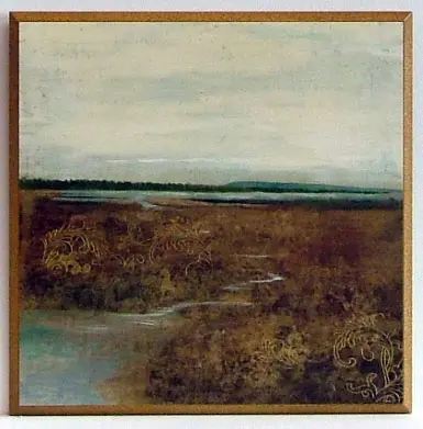Obraz Łąki nad rzeką 31x31 cm