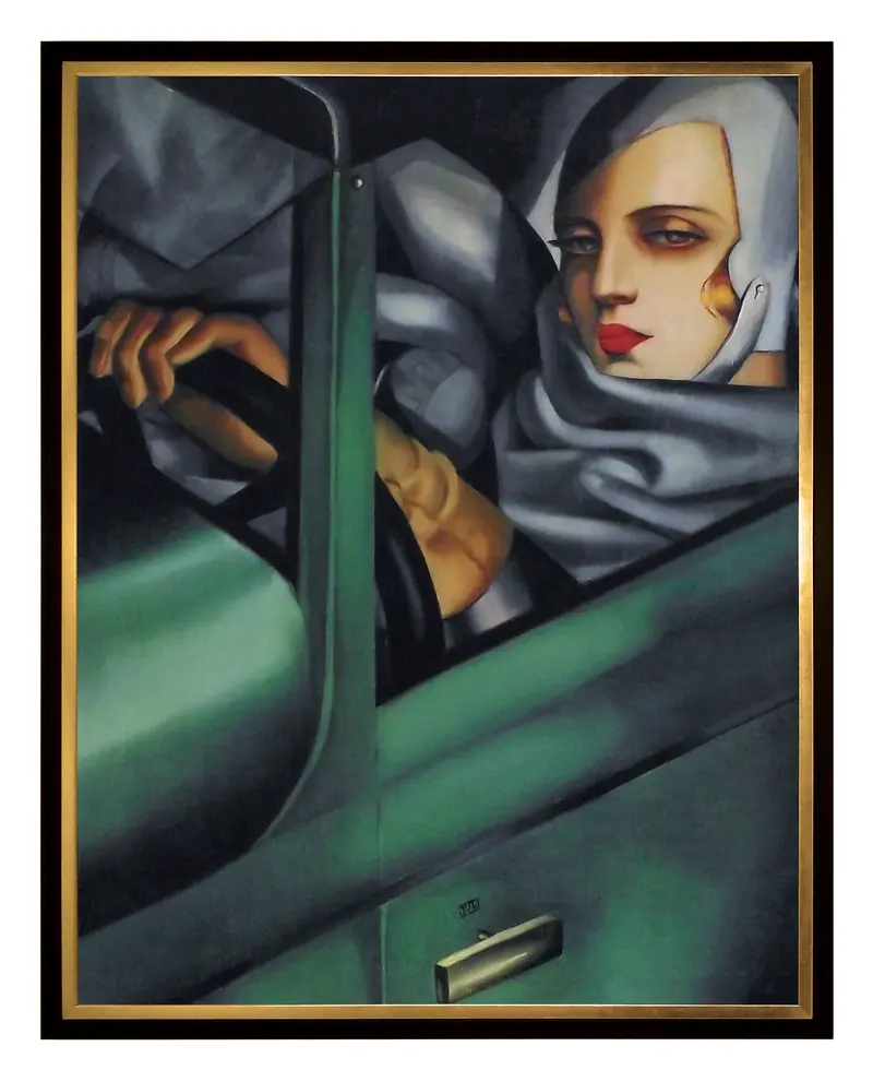 Obraz Łempicka, Autoportret w zielonym Bugatti w ramie 60x80 cm