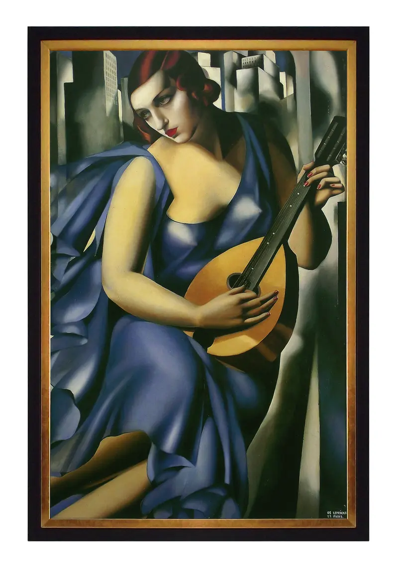 Obraz Łempicka, Donna in Blue w ramie 45x72 cm