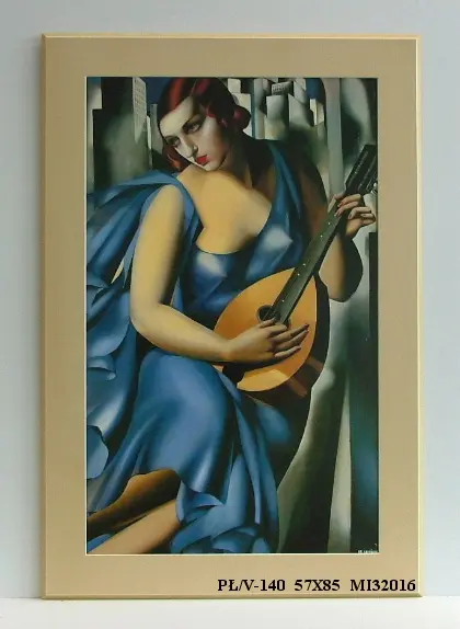 Obraz Łempicka, Kobieta w niebieskiej sukni z gitarą 57x85 cm