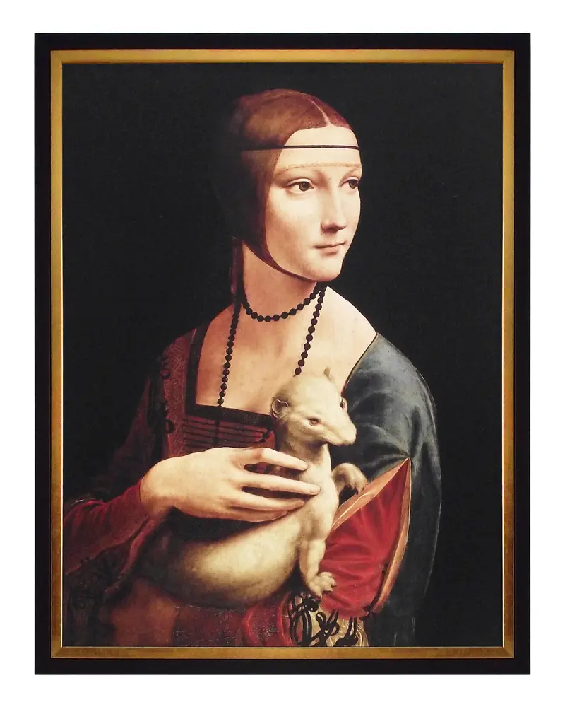 Obraz Leonardo da Vinci, Dama z gronostajem w ramie 60x80 cm