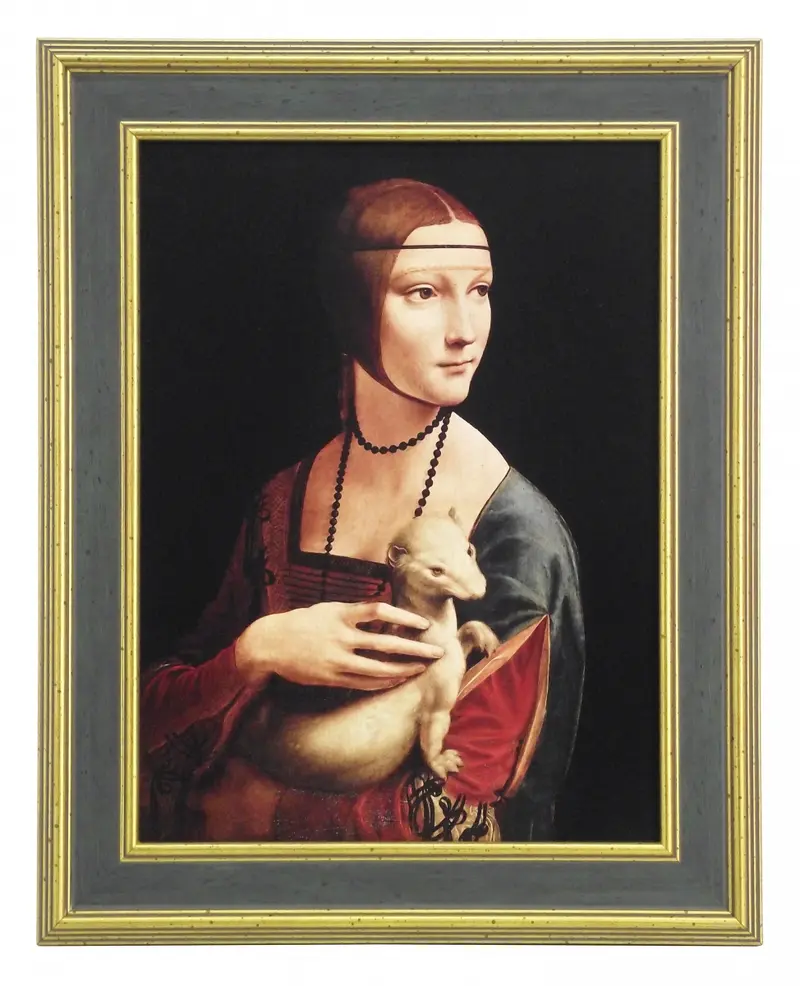 Obraz Leonardo Da Vinci, 'Dama z łasiczką' w ramie 30x40 cm