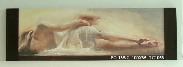 Obraz Leżąca kobieta w białej pościeli 100x35 cm