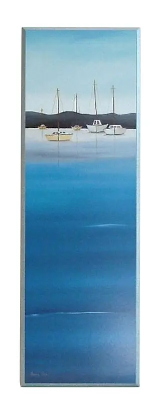 Obraz Łódki w zatoce na płycie 23x71 cm
