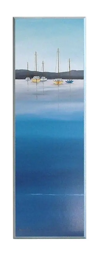 Obraz Łódki w zatoce na płycie 23x71 cm
