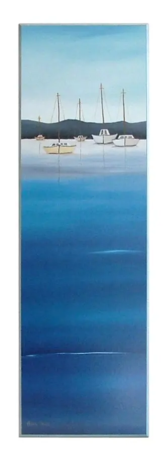 Obraz Łódki w zatoce na płycie 31x101 cm
