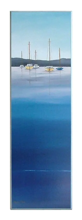 Obraz Łódki w zatoce na płycie 31x101 cm
