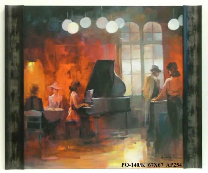 Obraz Lokal z muzyką na żywo, kolacja przy fortepianie 67x67 cm