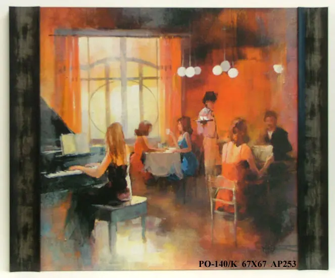 Obraz Lokal z muzyką na żywo, kolacja przy fortepianie 67x67 cm