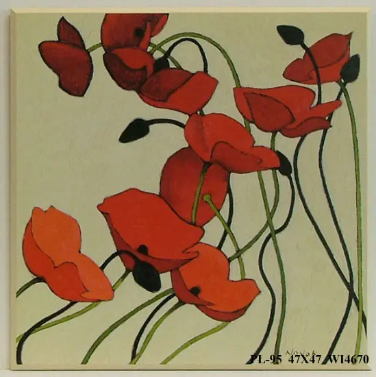 Obraz Maki, grafika 47x47 cm