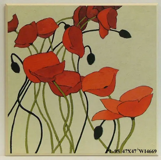Obraz Maki, grafika 47x47 cm