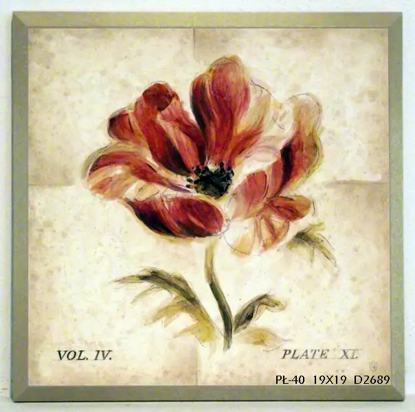 Obraz Malowany pędzlem mak 19x19 cm