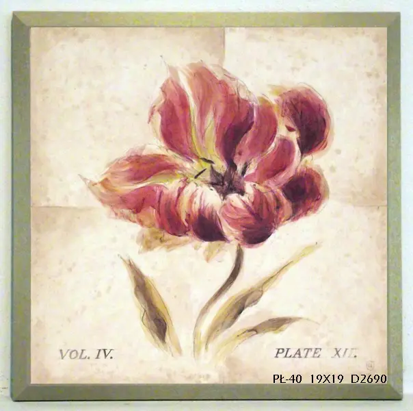 Obraz Malowany pędzlem tulipan 19x19 cm