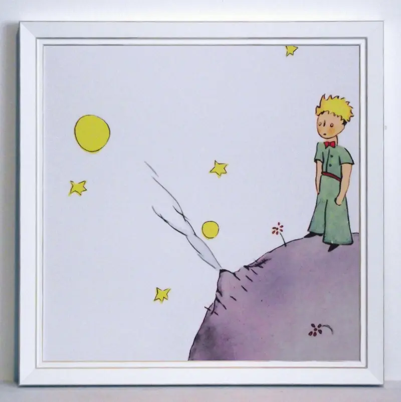 Obraz Mały Książę na Księżycu, ilustracja do książki 30x30 cm
