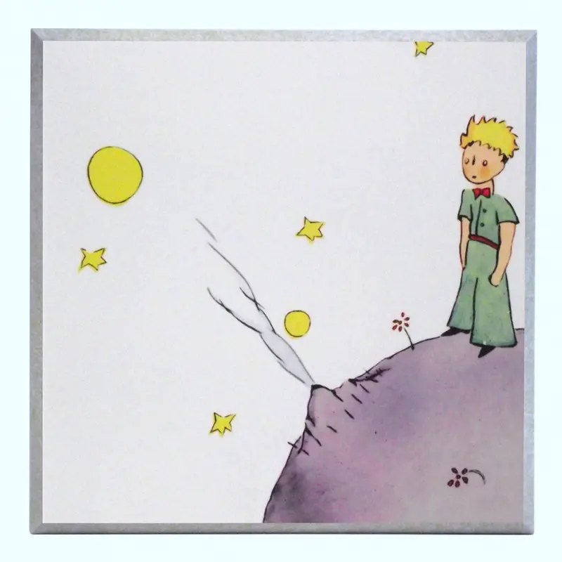 Obraz Mały Książę na Księżycu, ilustracja do książki na płycie 31x31 cm
