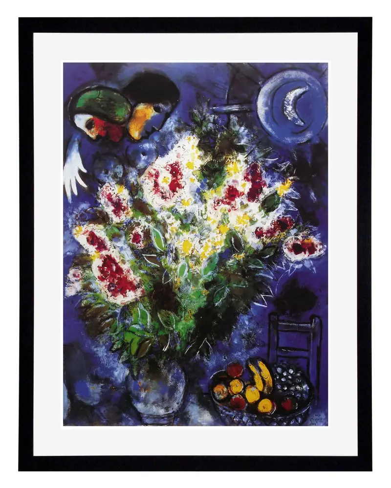 Obraz Marc Chagall, Martwa natura z kwiatami w ramie 60x77 cm
