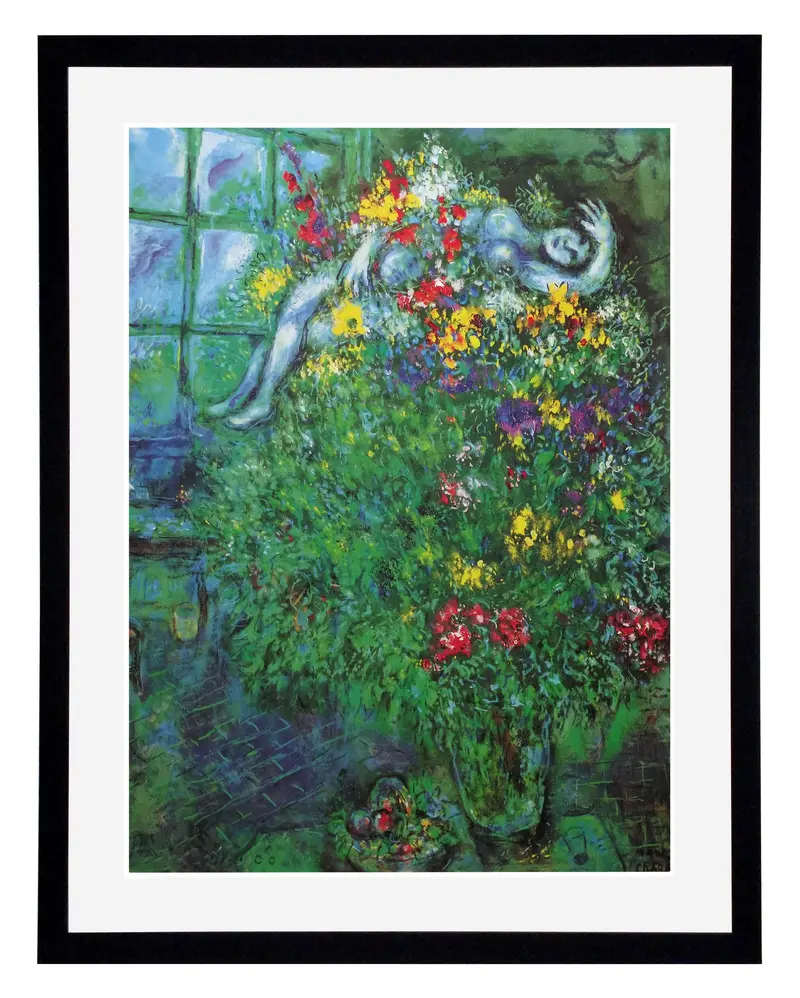 Obraz Marc Chagall, Ognisty bukiet w ramie 60x77 cm