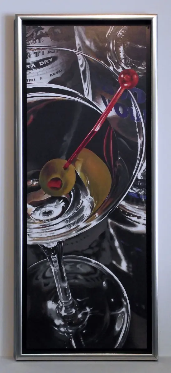 Obraz Martini z oliwką w ramie 30x80 cm