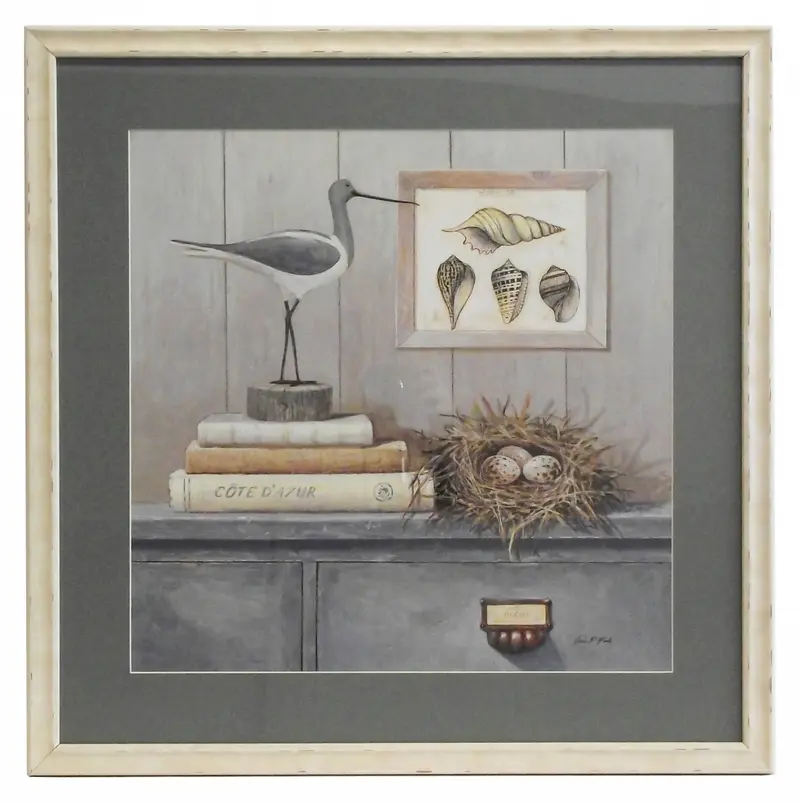 Obraz Martwa natura z elementami morskimi w ramie 63x63 cm