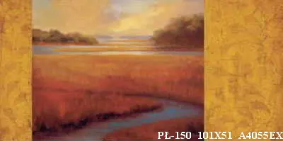 Obraz Meandrująca rzeka wśród pól 101x51 cm