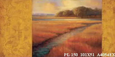 Obraz Meandrująca rzeka wśród pól 101x51 cm