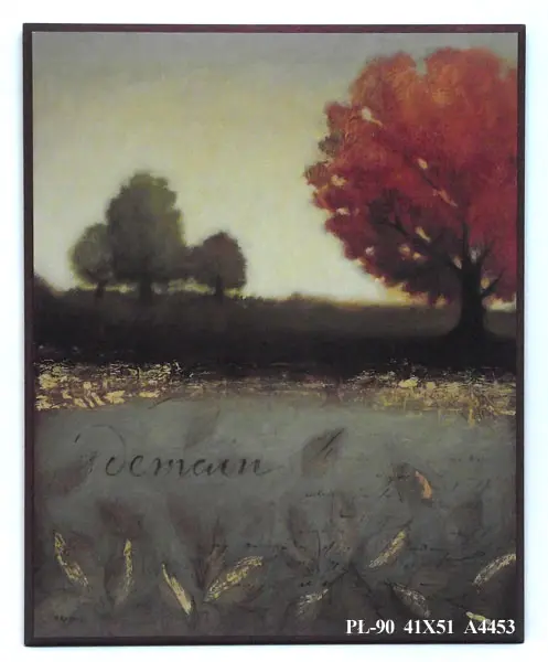 Obraz Mglisty pejzaż, drzewa wśród pól 41x51 cm