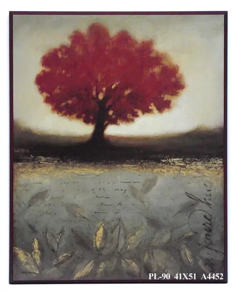 Obraz Mglisty pejzaż, drzewa wśród pól 41x52 cm