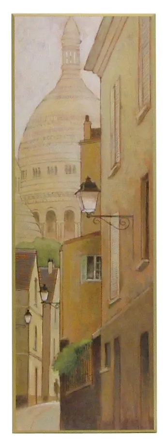 Obraz Miejska aleja z latarenkami i bazyliką 32x96 cm