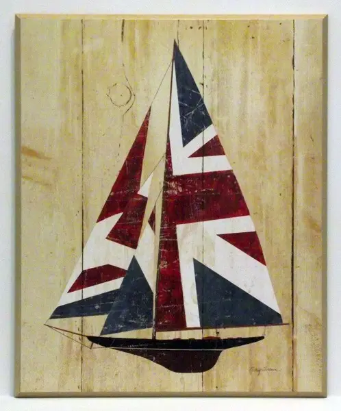 Obraz Model łodzi z flagą angielską na płycie 42x52 cm