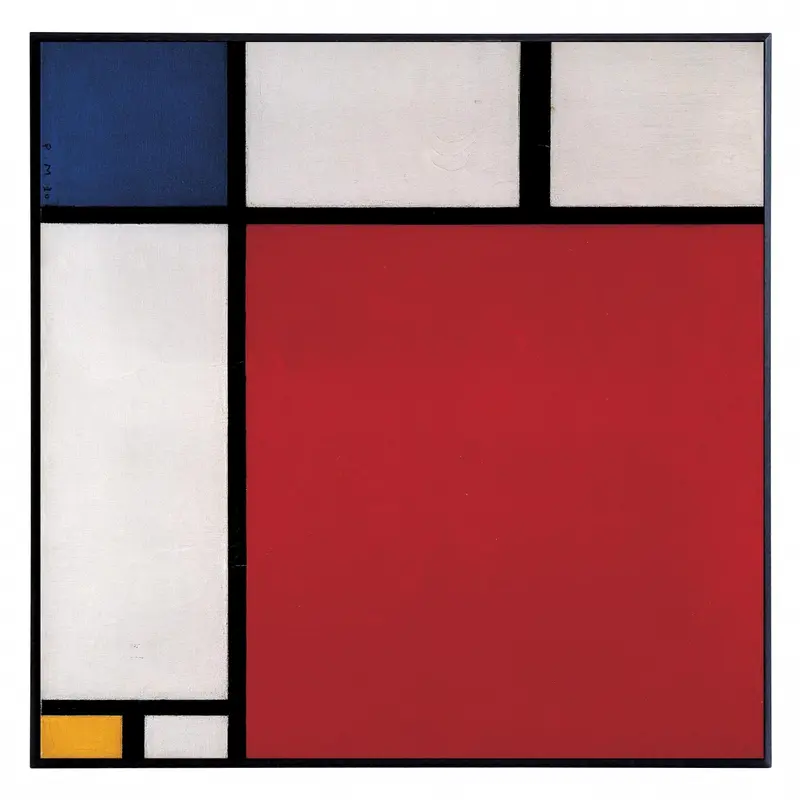 Obraz Mondrian - kolorowa kompozycja 51x51 cm