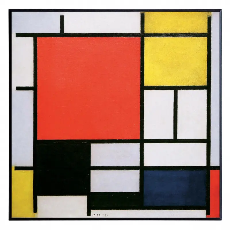 Obraz Mondrian - kolorowa kompozycja 51x51 cm