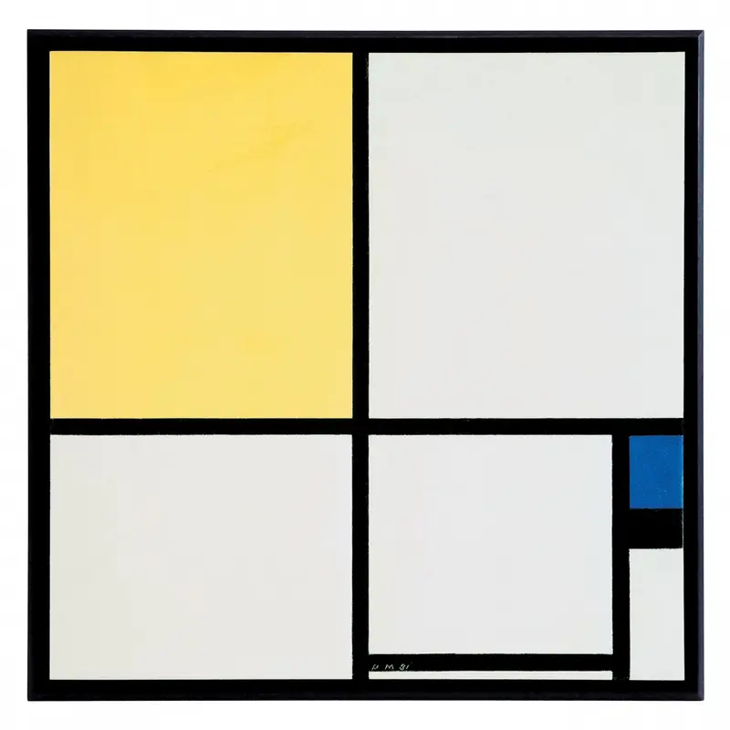 Obraz Mondrian - kolorowa kompozycja 51x51 cm