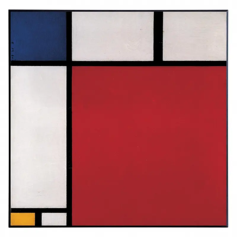 Obraz Mondrian - kolorowa kompozycja 71x71 cm