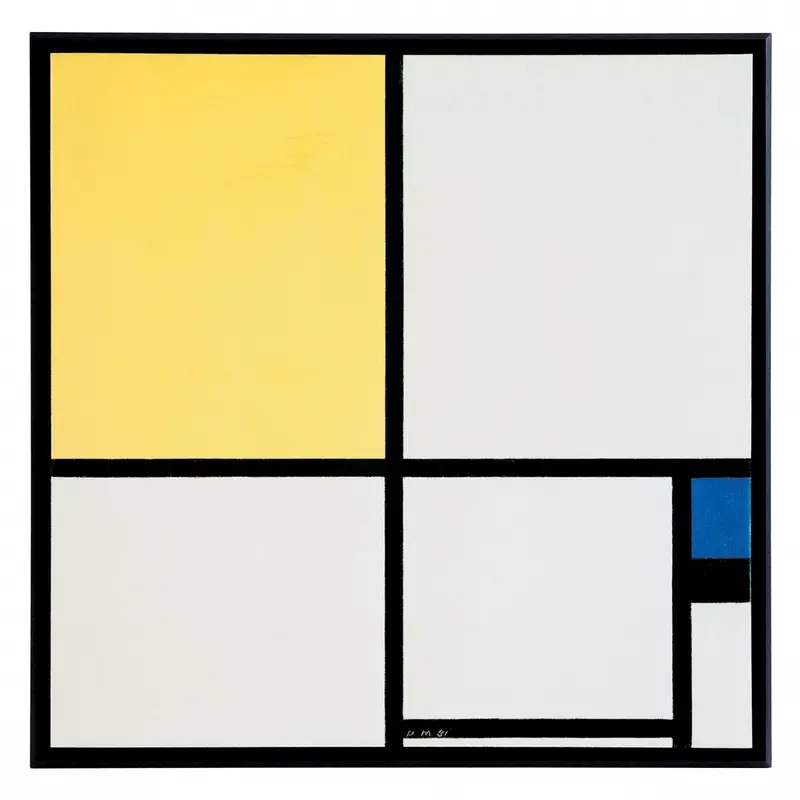Obraz Mondrian - kolorowa kompozycja 71x71 cm