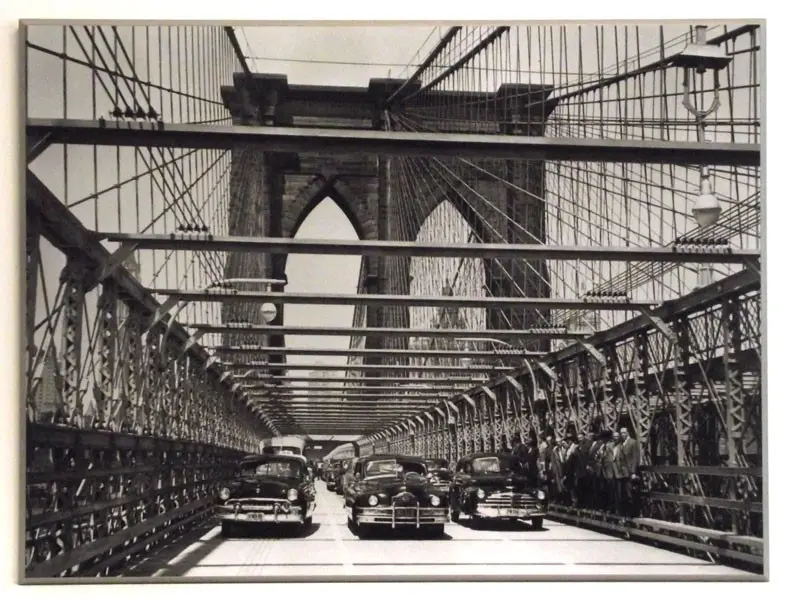 Obraz Most Brookliński, N.Y., fotografia z lat 50-tych 81x61 cm