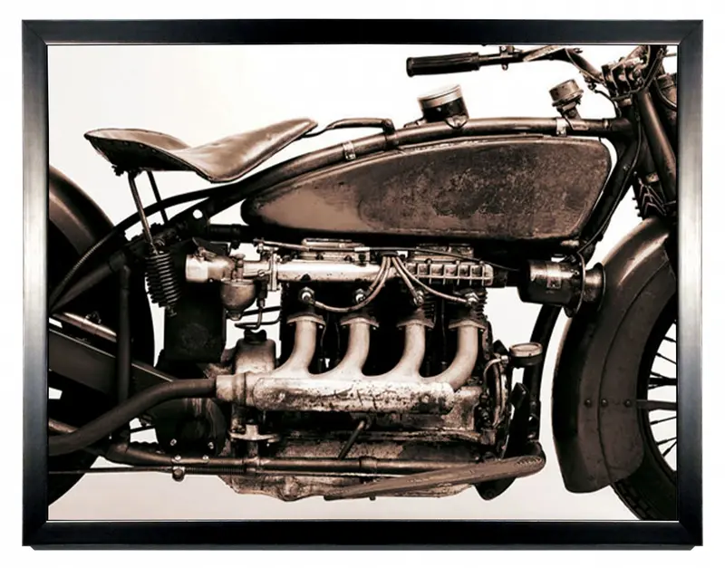 Obraz Motocykle Vintage, 4-cylindrowy Indian Ace, 1929 r., sepia 80x60 cm - ostatnia sztuka