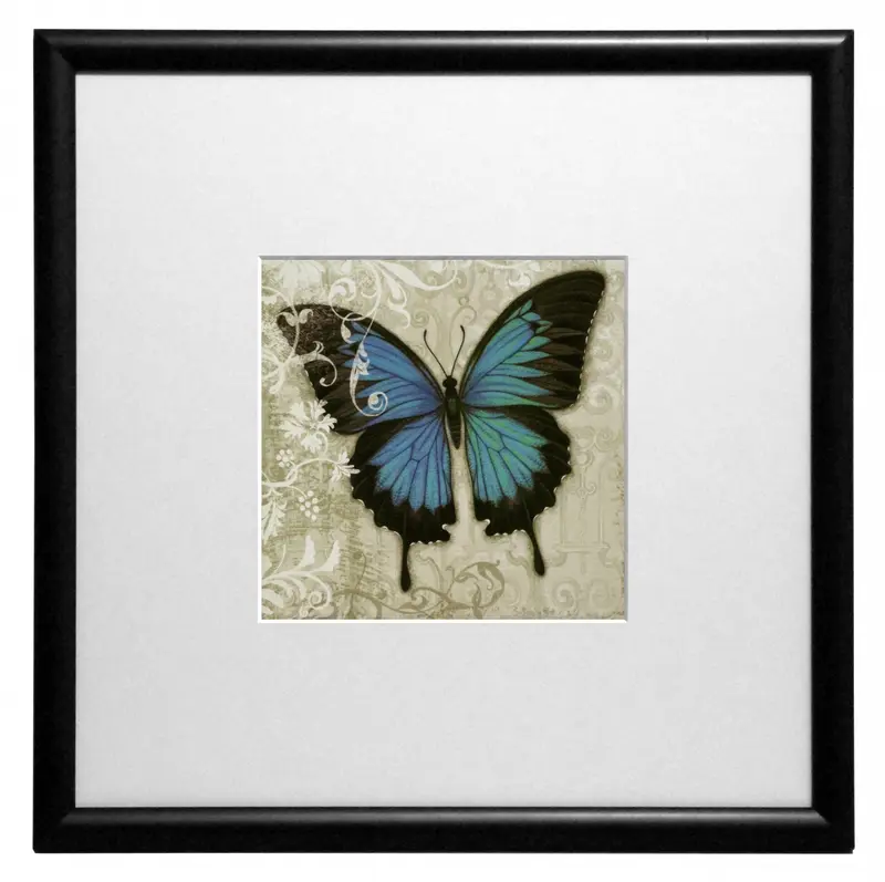 Obraz Motyle w ornamentach - niebieski 30x30 cm