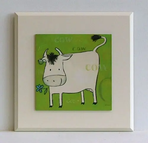 Obraz Na farmie, krowa 26x26 cm
