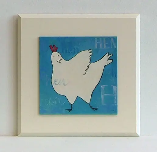 Obraz Na farmie, kura 26x26 cm