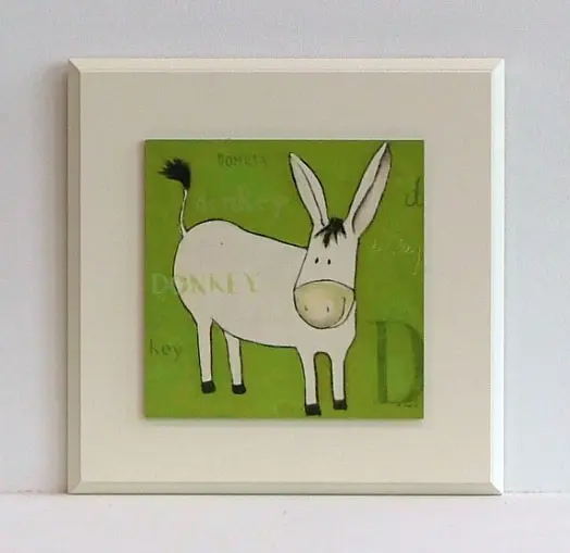 Obraz Na farmie, osioł 26x26 cm