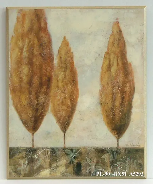 Obraz Na horyzoncie, drzewa w bieli i brązach 41x51 cm