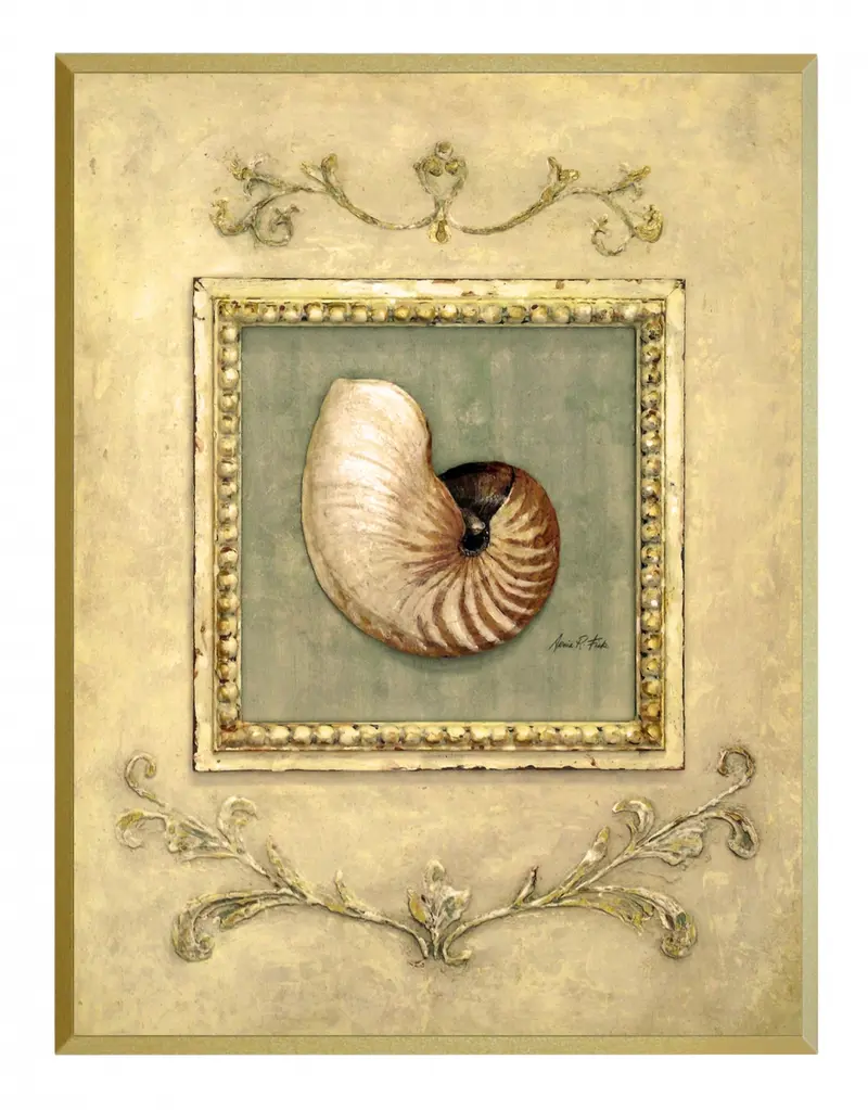 Obraz Na kamiennej tablicy, muszla na płycie 31x41 cm
