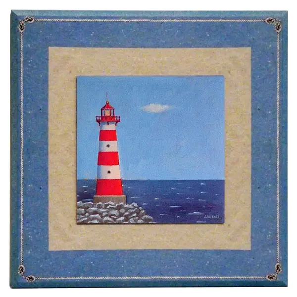 Obraz Nadmorska seria ze sznurkiem na płycie 32x32 cm