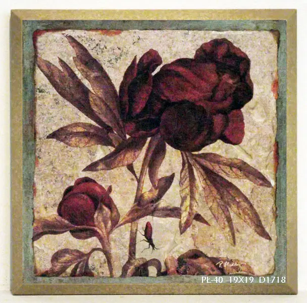 Obraz Natura w stylu vintage, Peonia, kwiat na płycie 19x19 cm